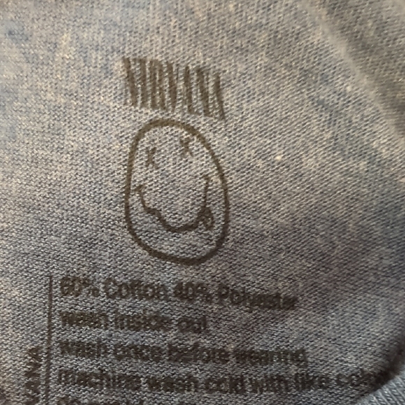 NWT NIRVANA Navy Tee with Yellow Logo - Picture 6 of 6